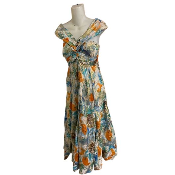 DVF multi metallic silk midi dress - Picture 1 of 10